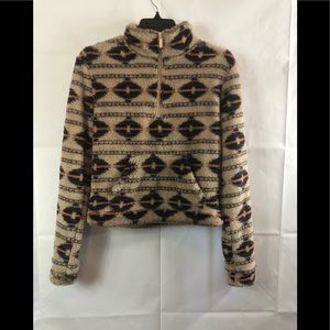 Womens Long Sleeve Fleece Winter Zip Pullover